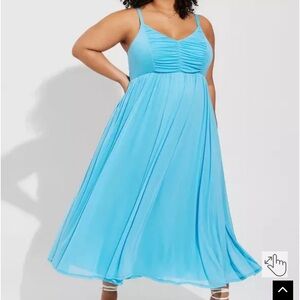 Soft Mesh Pleated Maxi Dress Torrid Size 5